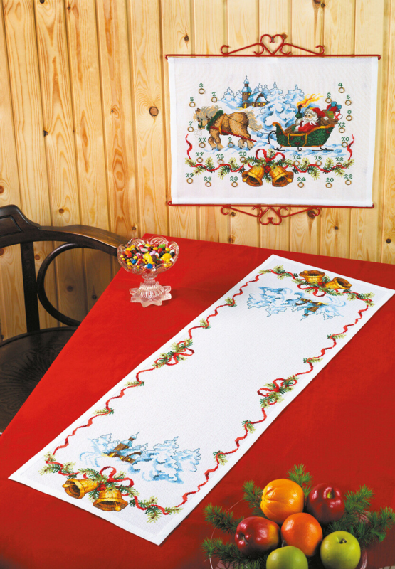 Embroidery Kit Bells/church 35x101 cm / 13.78x39.76 in