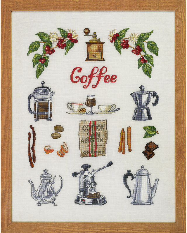 Embroidery Kit Coffee Time 40 x 52 cm / 16 x 20 in