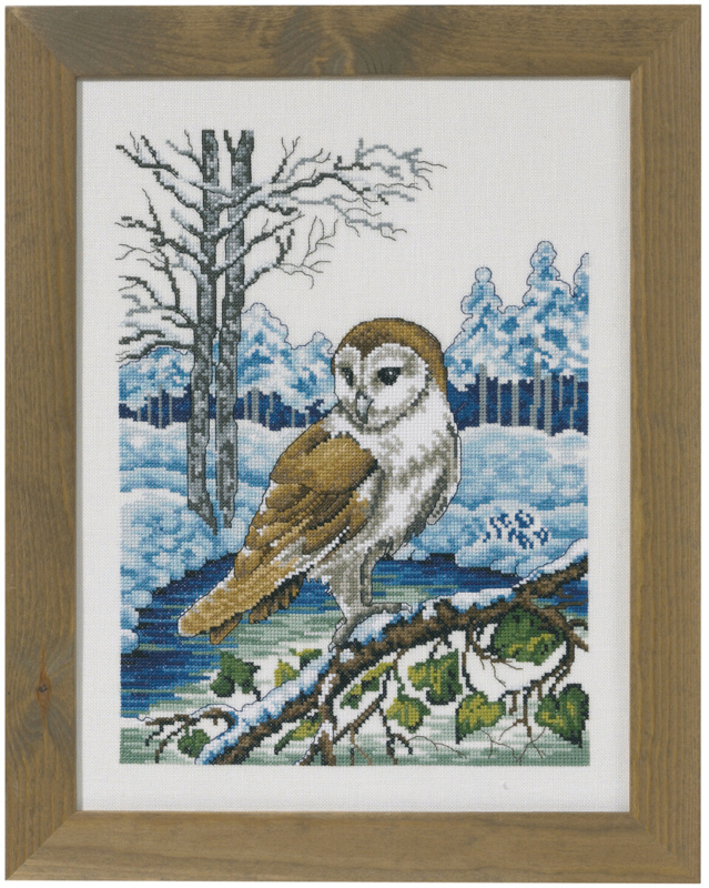 Embroidery Kit Barn Owl R5492 31 x 41 cm / 12 x 16 in