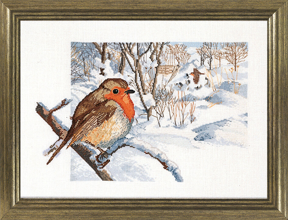 Embroidery Kit Robin 35 x 26 cm / 13.78 x 10.24 in R5414