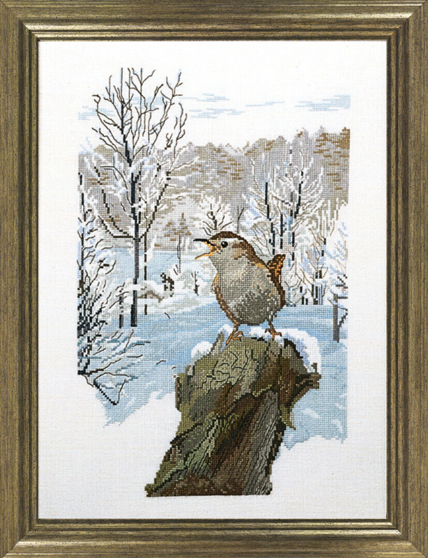 Embroidery Kit Wren 26x35 cm / 10.24x13.78 in R5414
