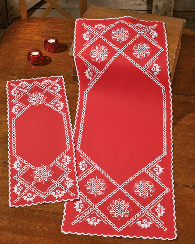Embroidery Kit Hardanger Snowflake 40 x 105 cm / 16 x 41 in