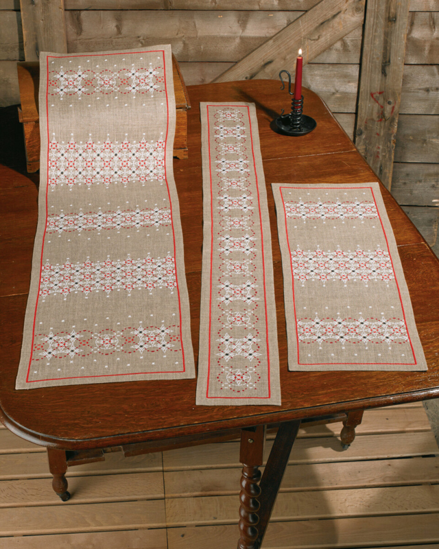 Embroidery Kit Linen Borders 36 x 123 cm / 14.17 x 48.43 in