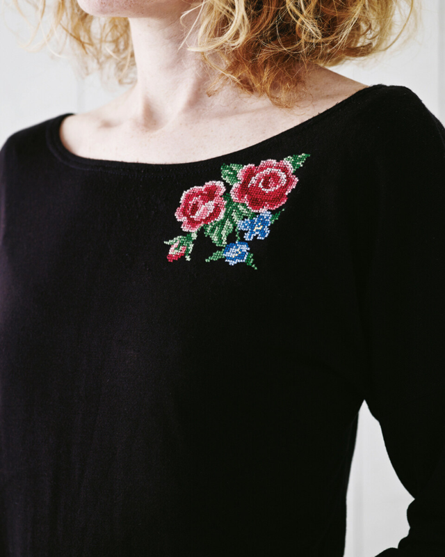 Embroidery Kit Roses 10 x 10 cm / 3.94 x 3.94 in