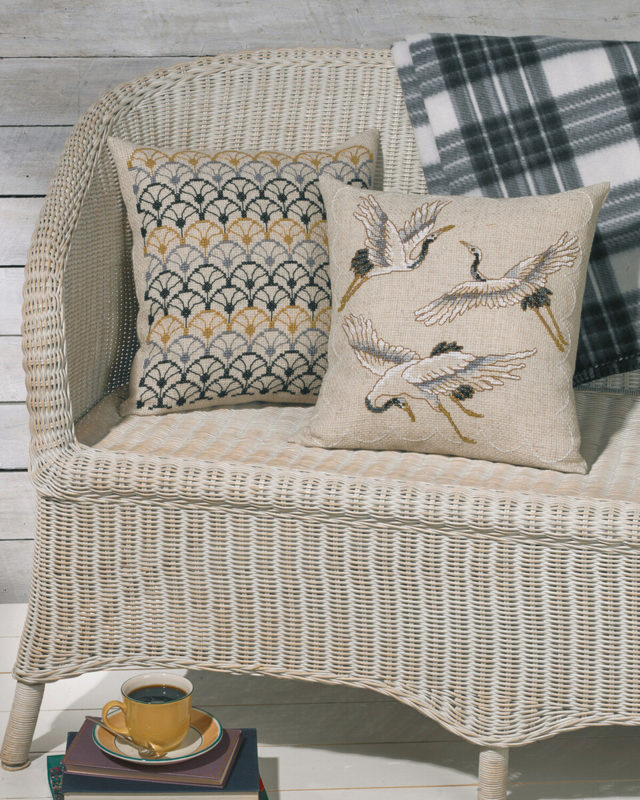 Embroidery Kit Fan in colors 40 x 40 cm / 15.75 x 15.75 in