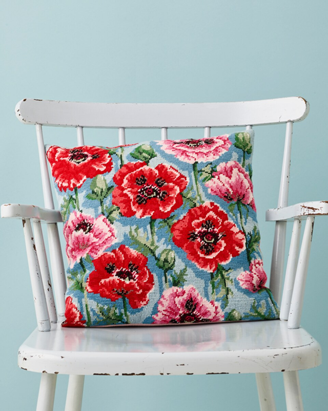 Embroidery Kit Poppies 39 x 39 cm / 15.35 x 15.35 in