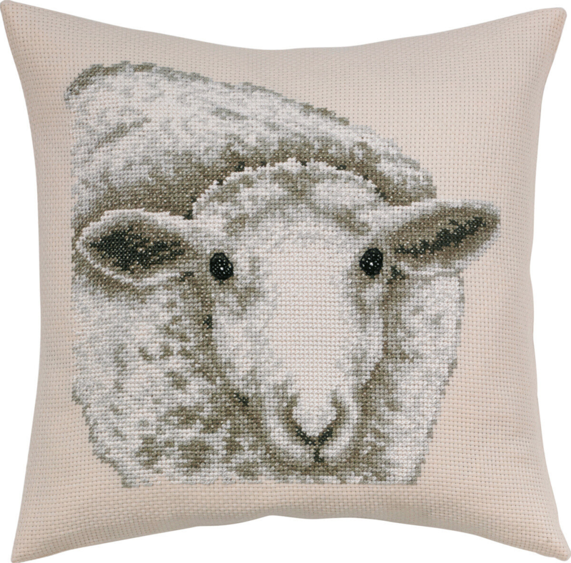Embroidery Kit White sheep 40 x 40 cm / 16 x 16 in