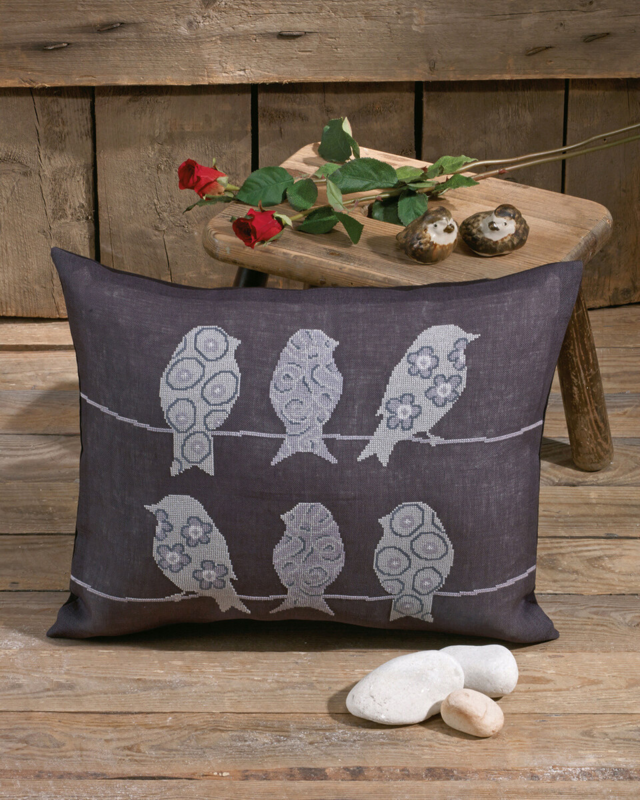 Embroidery Kit Birds on Aida 50x40 cm / 19.69x15.75 in