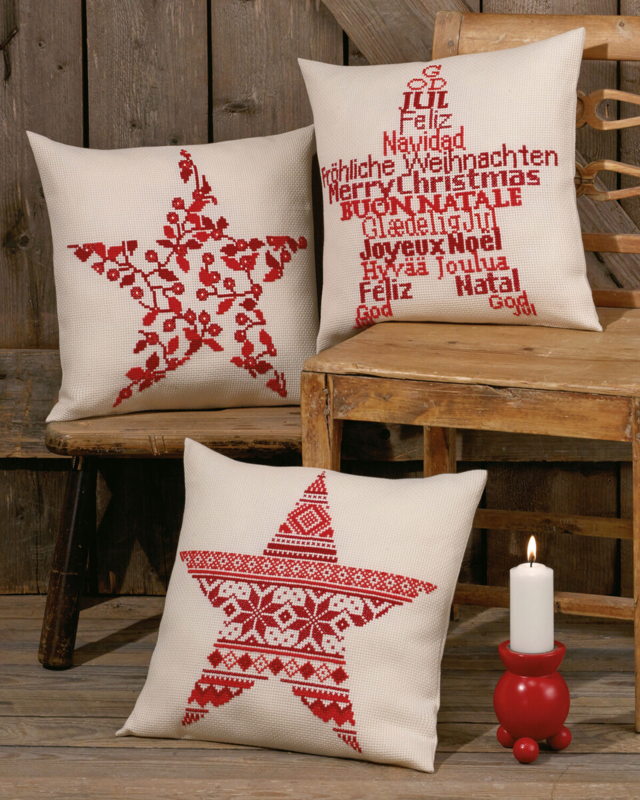 Embroidery Kit Christmas Star Pattern 40 x 40 cm / 15.75 x 15.75 in