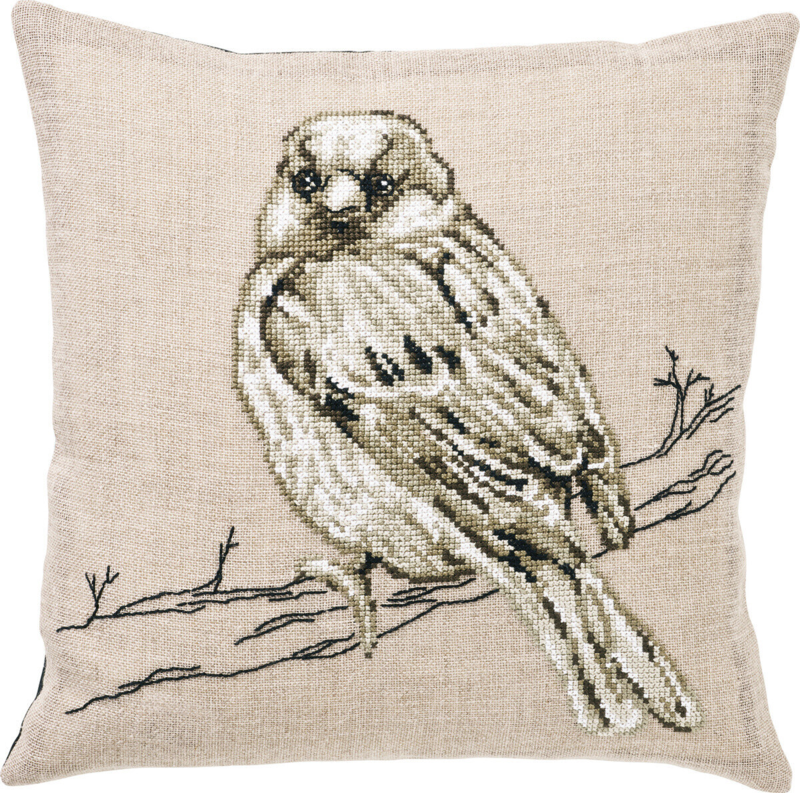 Embroidery Kit House Sparrow 40 x 40 cm / 15.75 x 15.75 in