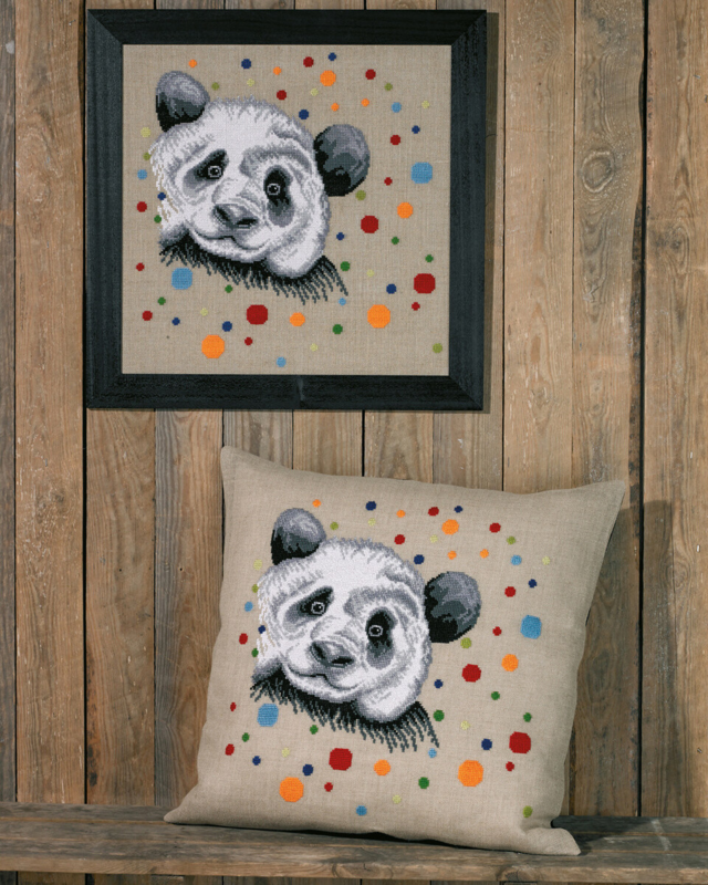 Embroidery Kit The Panda 60 x 60 cm / 23.62 x 23.62 in