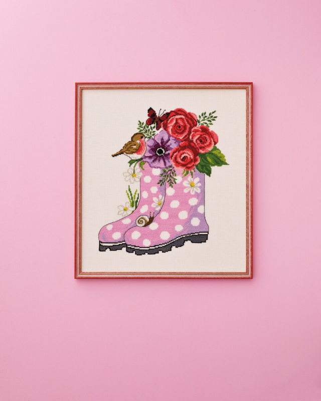 Embroidery Kit Boots R5553 35 x 39 cm / 14 x 15 in