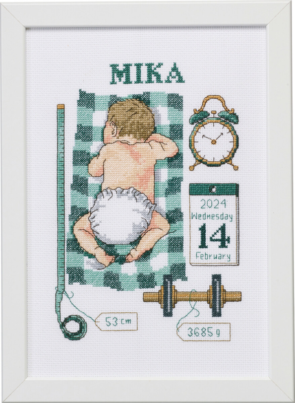 Embroidery Kit Christening Souvenir Mika 21 x 30 cm / 8 in x 12 in