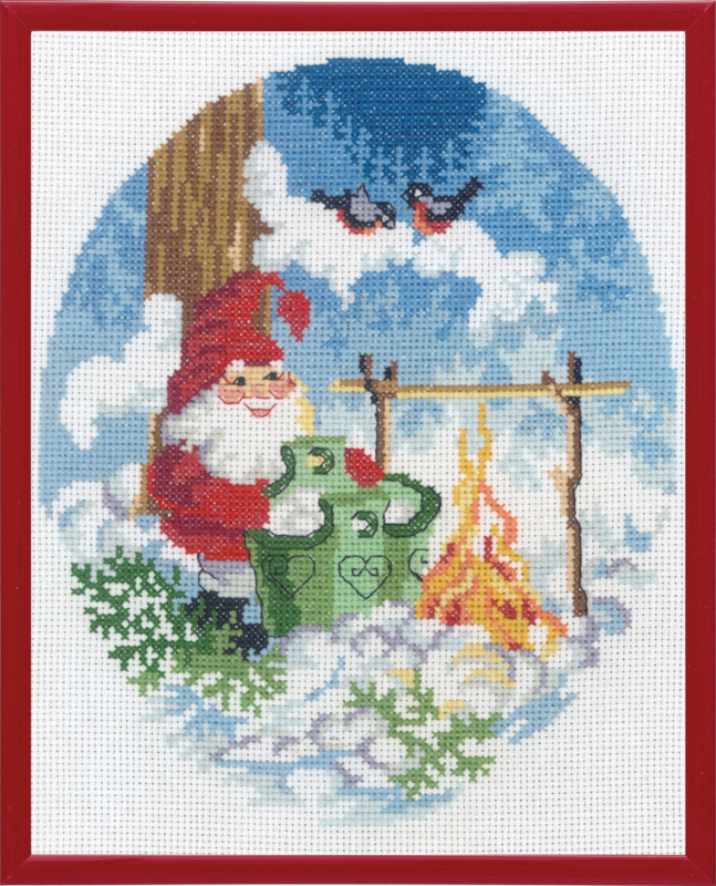 Embroidery Kit Nisse with Porridge Bowl R5798 20 x 25 cm / 7.87 x 9.84 in