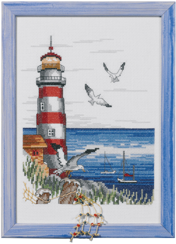 Embroidery Kit The Lighthouse 20 x 28 cm / 7.87 x 11.02 in