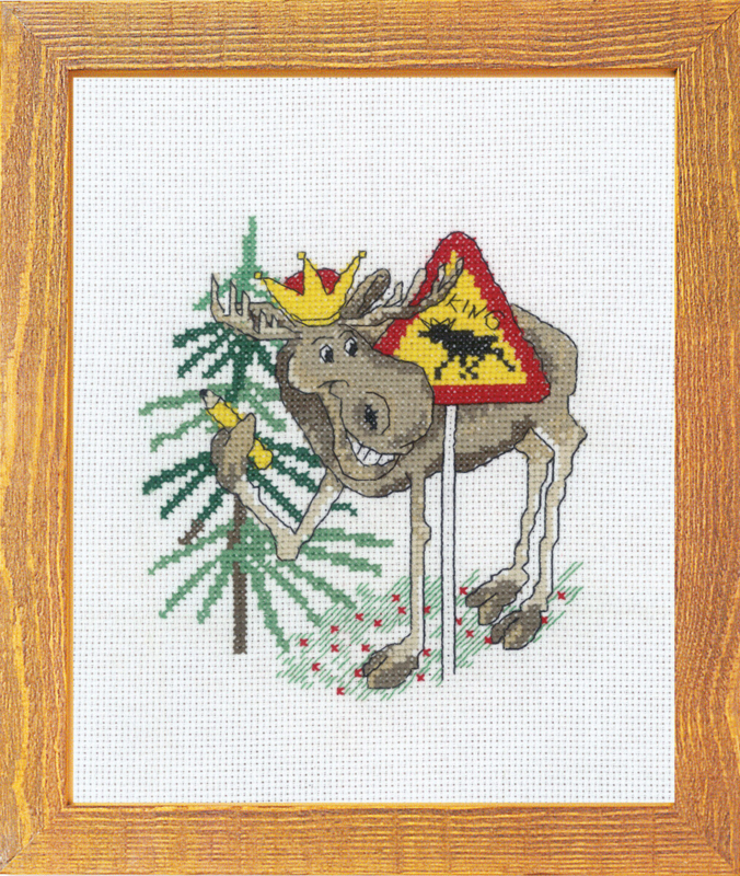Embroidery Kit Elk the King 15 x 20 cm / 5.91 x 7.87 in
