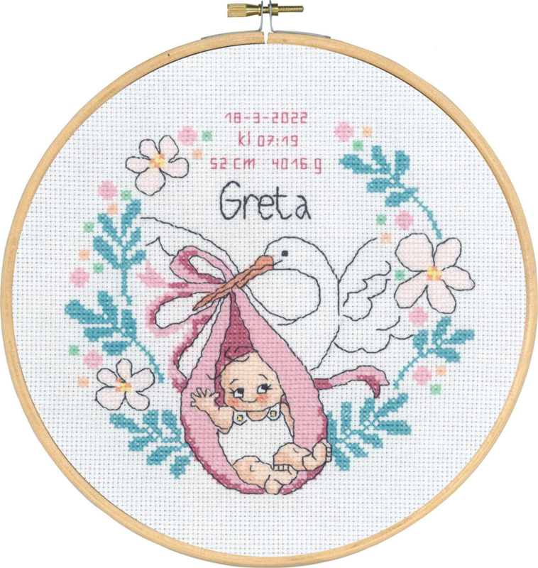 Embroidery Kit Baptism Greta with 5810/22 20 Ø cm / 7.87 Ø in dia.