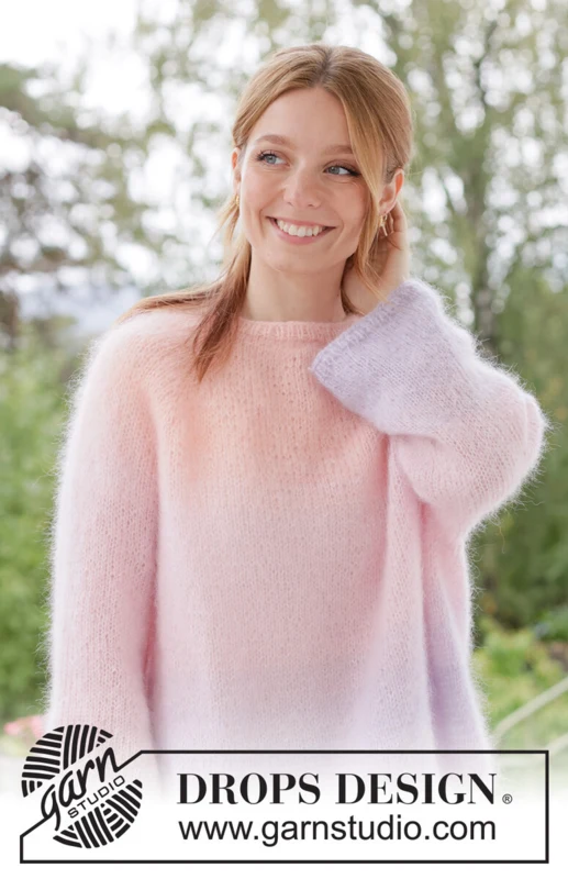 267-17 Sunset Sorbet Sweater by DROPS Design