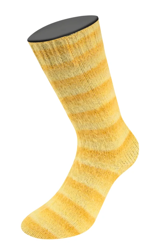 Lana Grossa Cosy Socks Soft Stripes 111 Yellow/egg-yolk yellow/saffron yellow