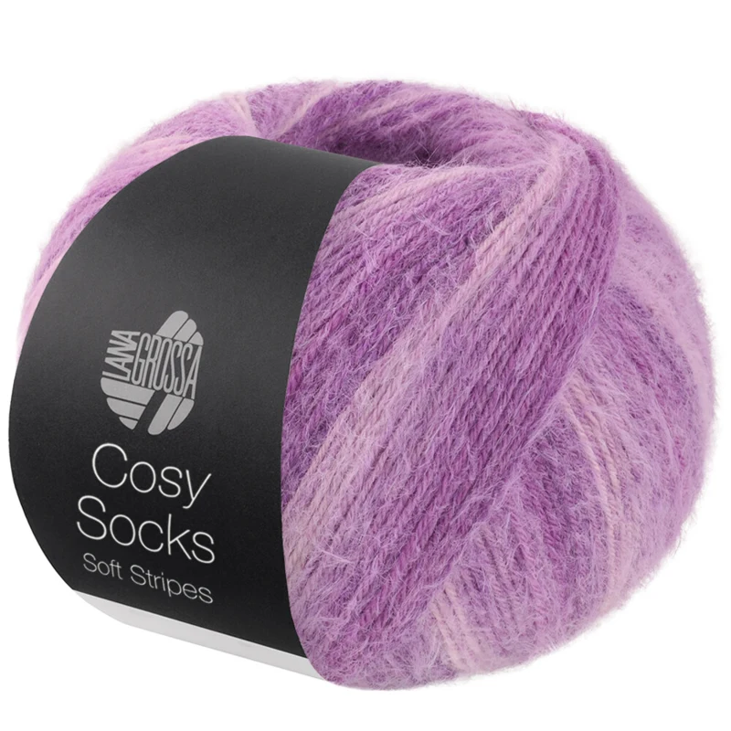 Lana Grossa Cosy Socks Soft Stripes 114 Pale lilac/lilac/violet