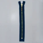 YKK Fixed Zipper, Brass, 4 mm 560 Navy