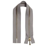Go Handmade Metal Zipper Light grey: Bronze. Round zip puller.