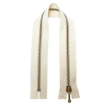 Go Handmade Metal Zipper Off-white: Bronze. Round zip puller.