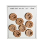 Go Handmade Wooden Buttons with Stitching (8 pcs): 18 mm