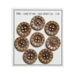 Go Handmade Wooden Buttons with Hearts (8 pcs): 21 mm