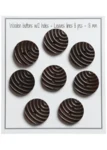 Go Handmade Wooden Buttons Leaves Lines (8 pcs)