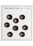 Go Handmade Deep Wooden Buttons, Dark: 12 mm