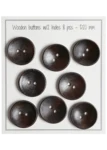 Go Handmade Deep Wooden Buttons, Dark: 20 mm