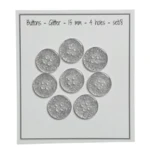 Go Handmade Glitter Buttons Silver