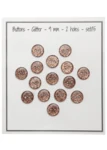 Go Handmade Glitter Buttons 9 mm Copper brown
