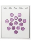 Go Handmade Glitter Buttons 9 mm Pink
