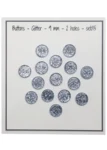 Go Handmade Glitter Buttons 9 mm Blue