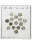 Go Handmade Glitter Buttons 9 mm Green