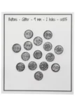 Go Handmade Glitter Buttons 9 mm Black