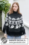 272-47 Spooky Season Poncho by DROPS Design — 4