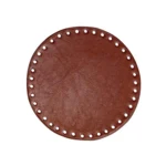 Go Handmade Bag  Basket Base, PU Leather, Round, 17 cm 22309 Brown