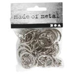 Nøgleringe med kæde, 25 stk