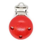 HobbyArts Wooden Clip, Round, with Holes, 1 pc. Red