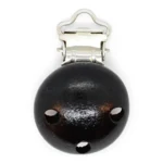 HobbyArts Wooden Clip, Round, with Holes, 1 pc. Black