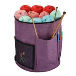 Knitting Bag Round  Purple