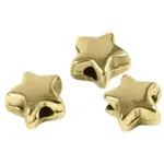 Spacer Bead, 3 PCS Star Gold-plated