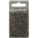 Rocailles, Glass Beads 1.7 mm Grey metal