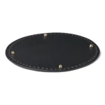 HobbyArts Round Leather Basket Base, PU Leather, Black, 1 pcs (23 cm)