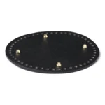 HobbyArts Round Leather Basket Base, PU Leather, Black, 1 pcs (19 cm)