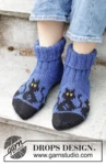 244-44 Bewitched Cat Socks by DROPS Design