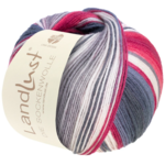 Lana Grossa Landlust Die Sockenwolle 119 Silver/Medium grey/Dark grey/Orient red/Tomato red/Ecru